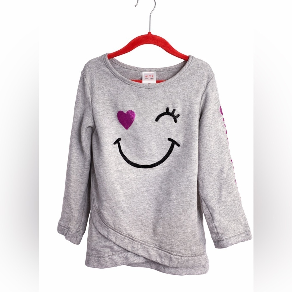 🆓 $0 WITH PURCHASE - CARTER’S Girls Sweatshirt Top – Size 6/6X – Grey “Girl Pow